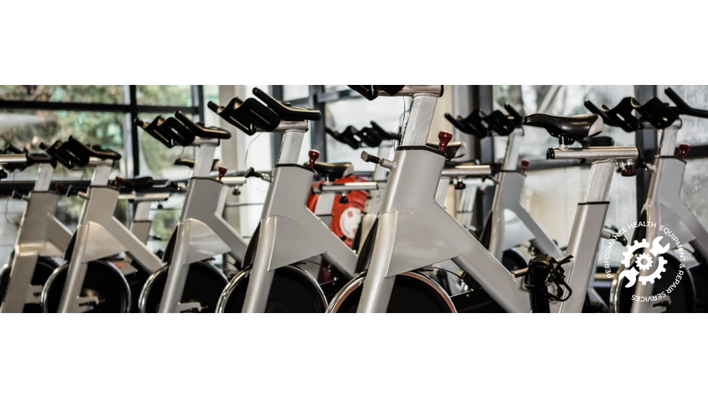A row of exercise bikes