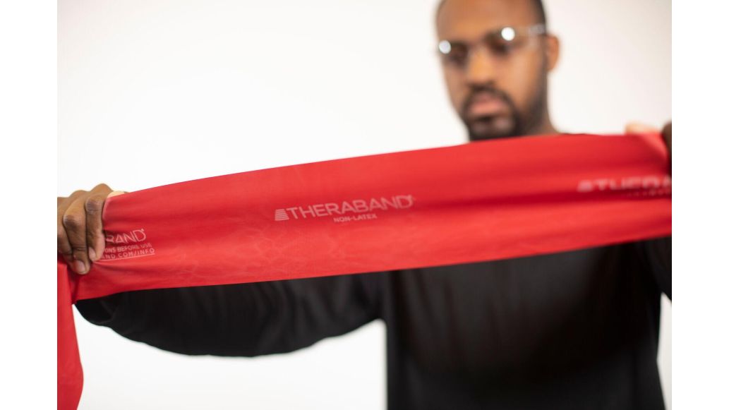 red theraband resistance band