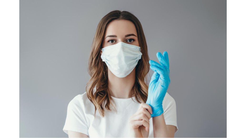 face mask and gloves