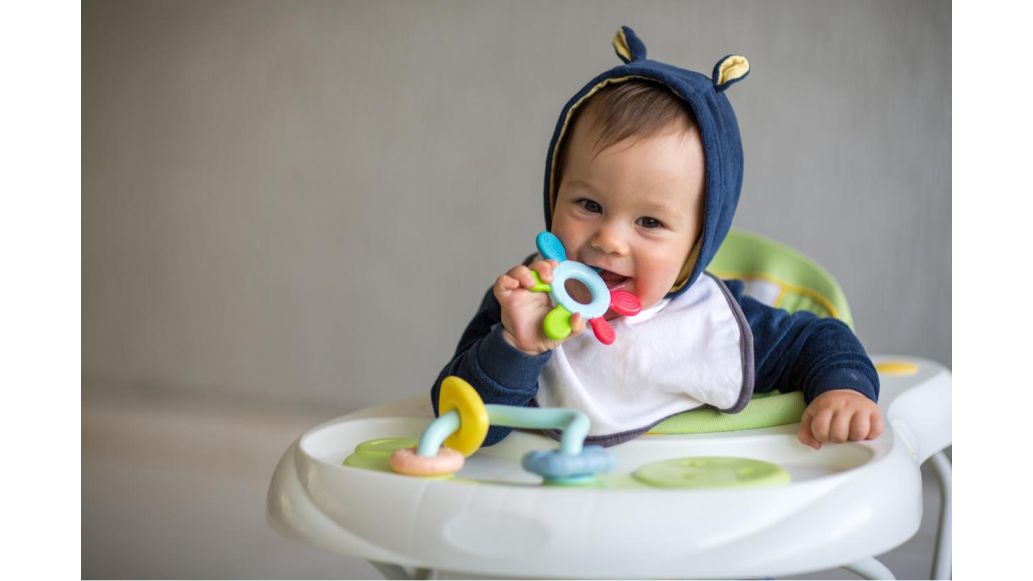 baby chewing toy in high chair