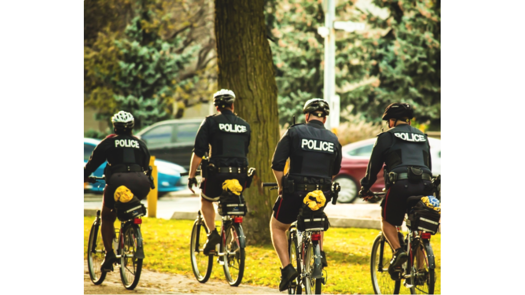 police riding bikes