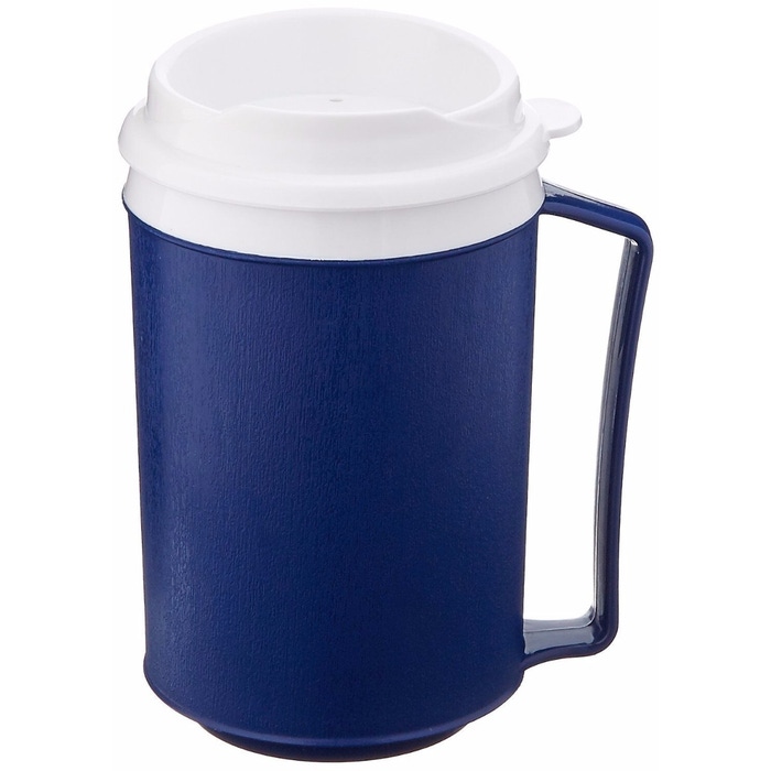 Sammons Preston Insulated Mug with Tumbler Lid, Durable Container for Hot and Cold Liquid Beverages, Tea, Smoothies, 12 oz Blue Travel Coffee Cup