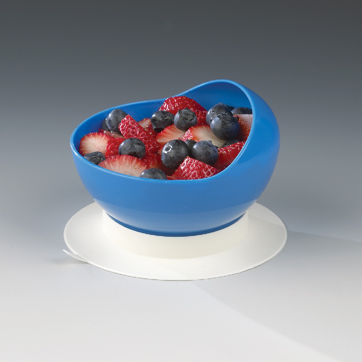 Blue Scooper Bowl with suction cup base.