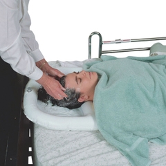 Inflatable Crescent Shaped Shampoo Basin