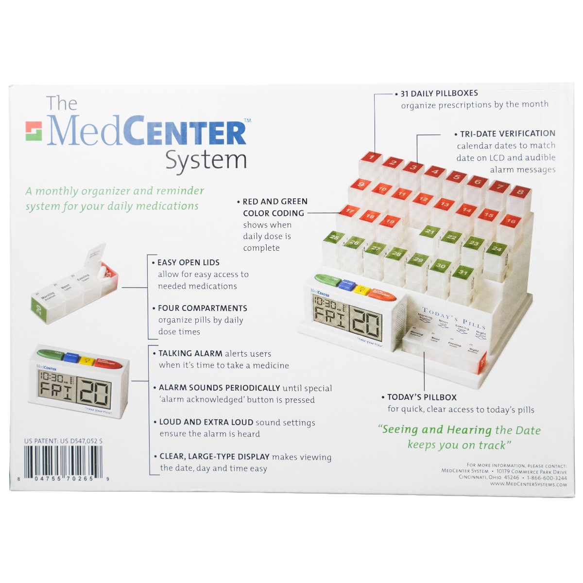 MedCenter Talking One-Month Medication Organizer