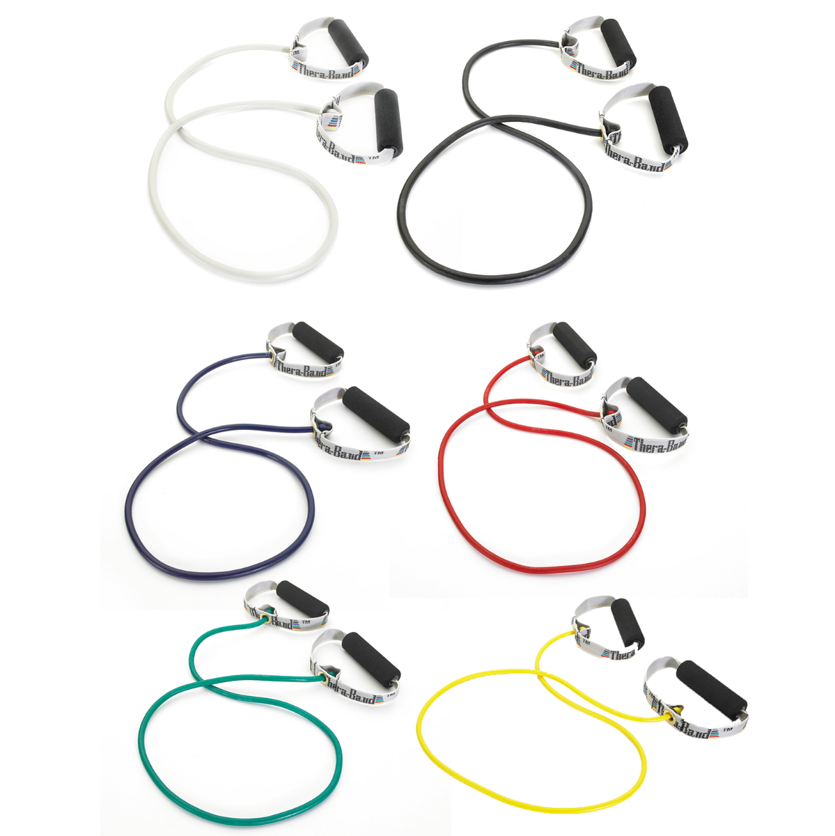 THERABAND PROFESSIONAL LATEX RESISTANCE TUBING WITH HANDLES 