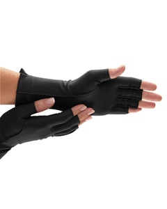 Isotoner Therapeutic Gloves (Open Finger, Black, Pair)