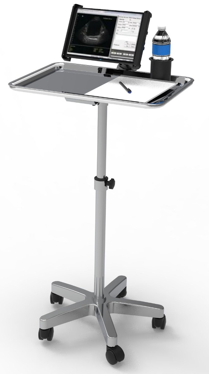 Rolling Cart with Locking Tablet Holder