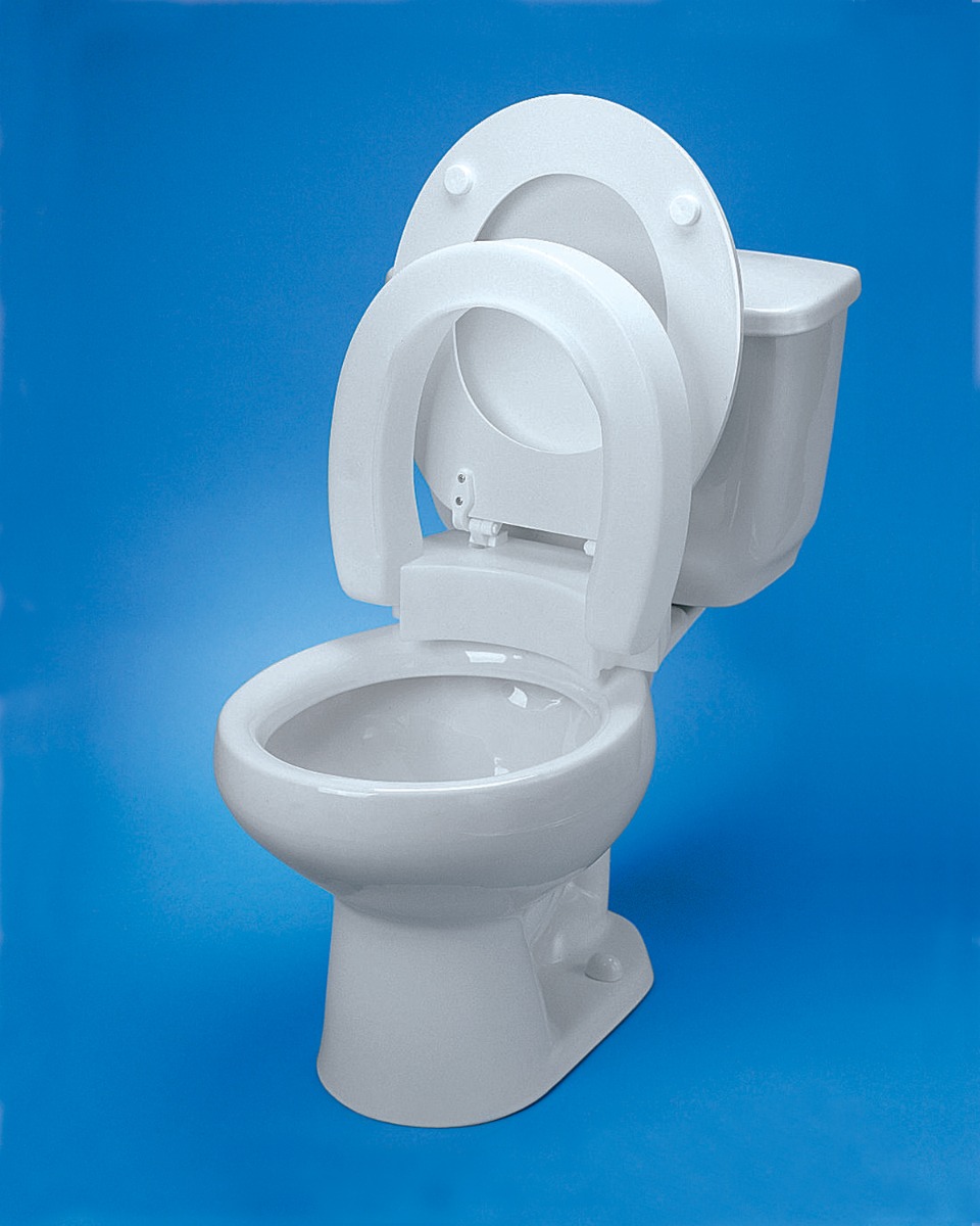 Elevated toilet seat top view