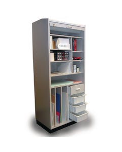 Storage Cabinet with Roll-Up Door for Splinting Supplies
