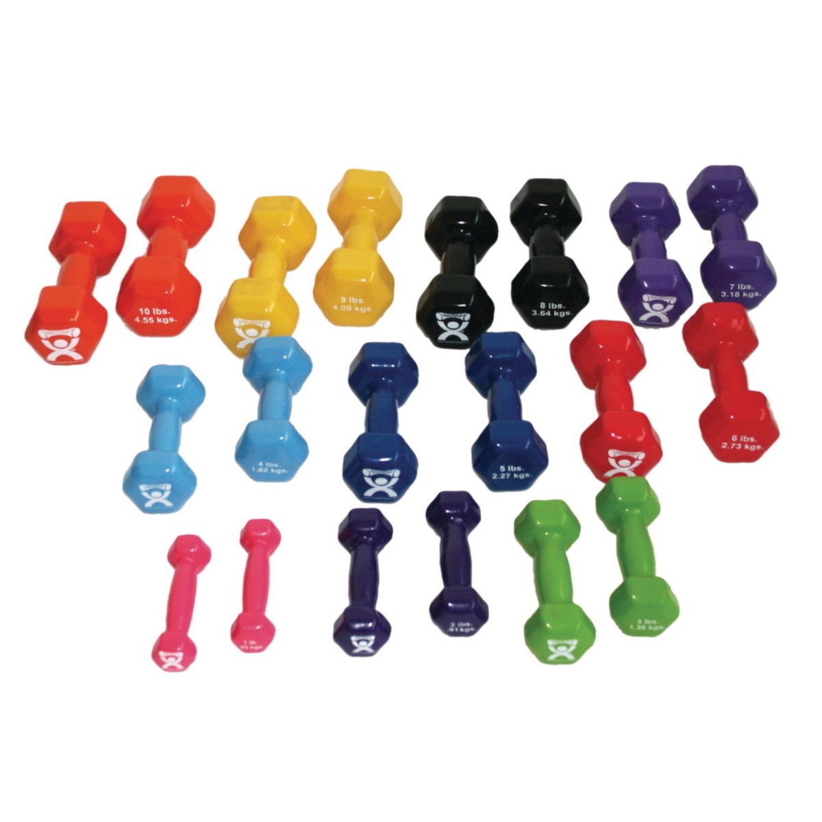 CanDo Standard Weight Dumbbell Set 20 pieces Performance Health