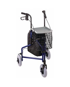 3 Wheel Steel Rollator - Blue