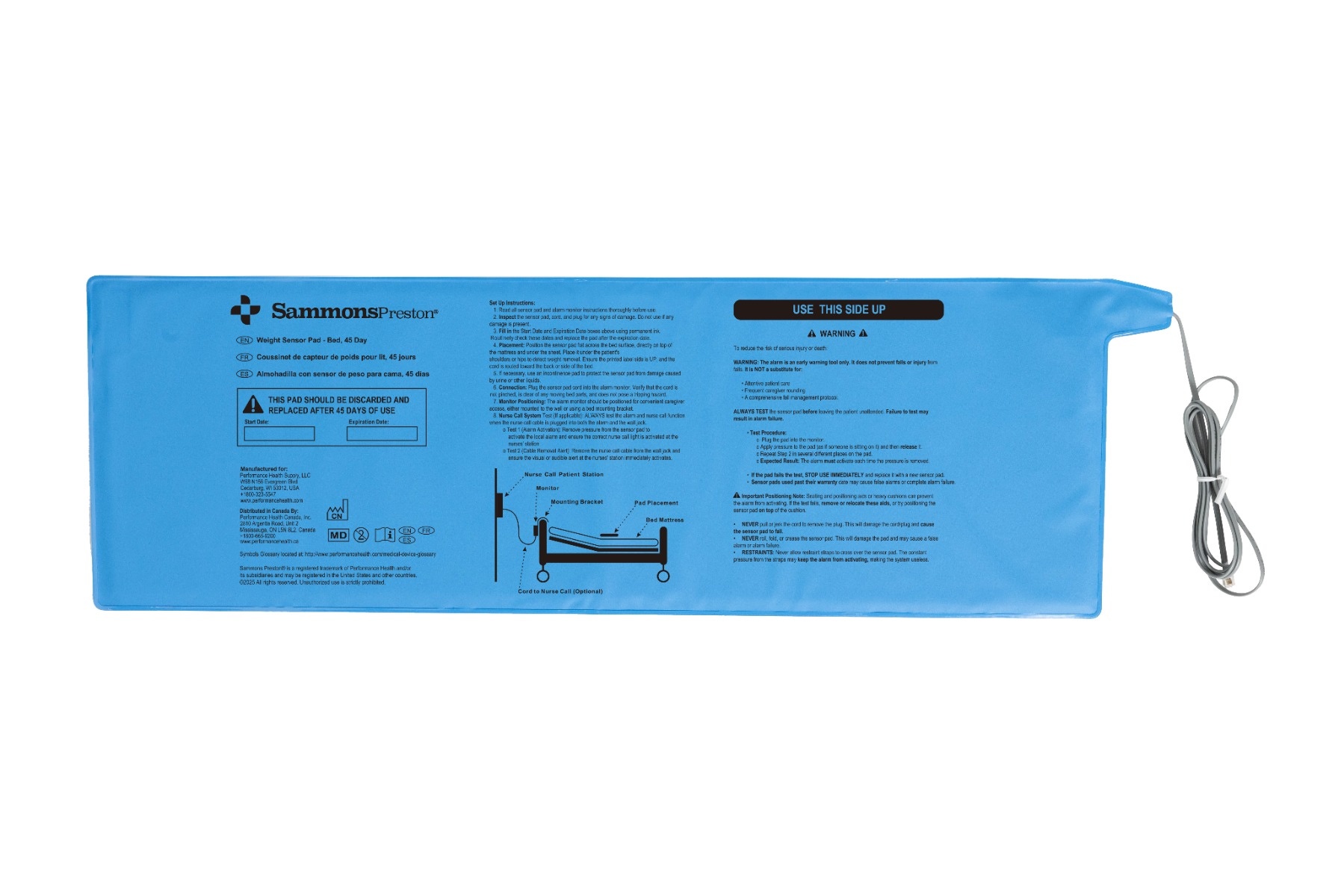 Sammons Preston Wired Sensor Pad, Bed