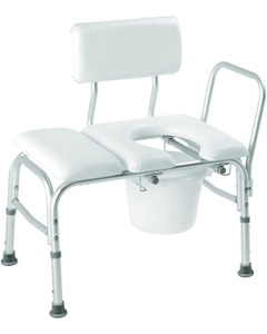 Carex Padded Transfer Bench with Commode