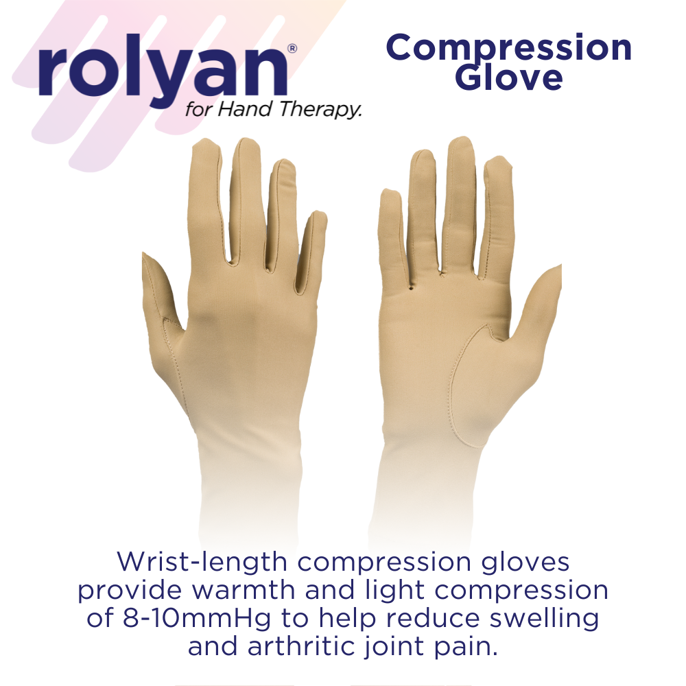 Rolyan Compression Gloves, Wrist Length