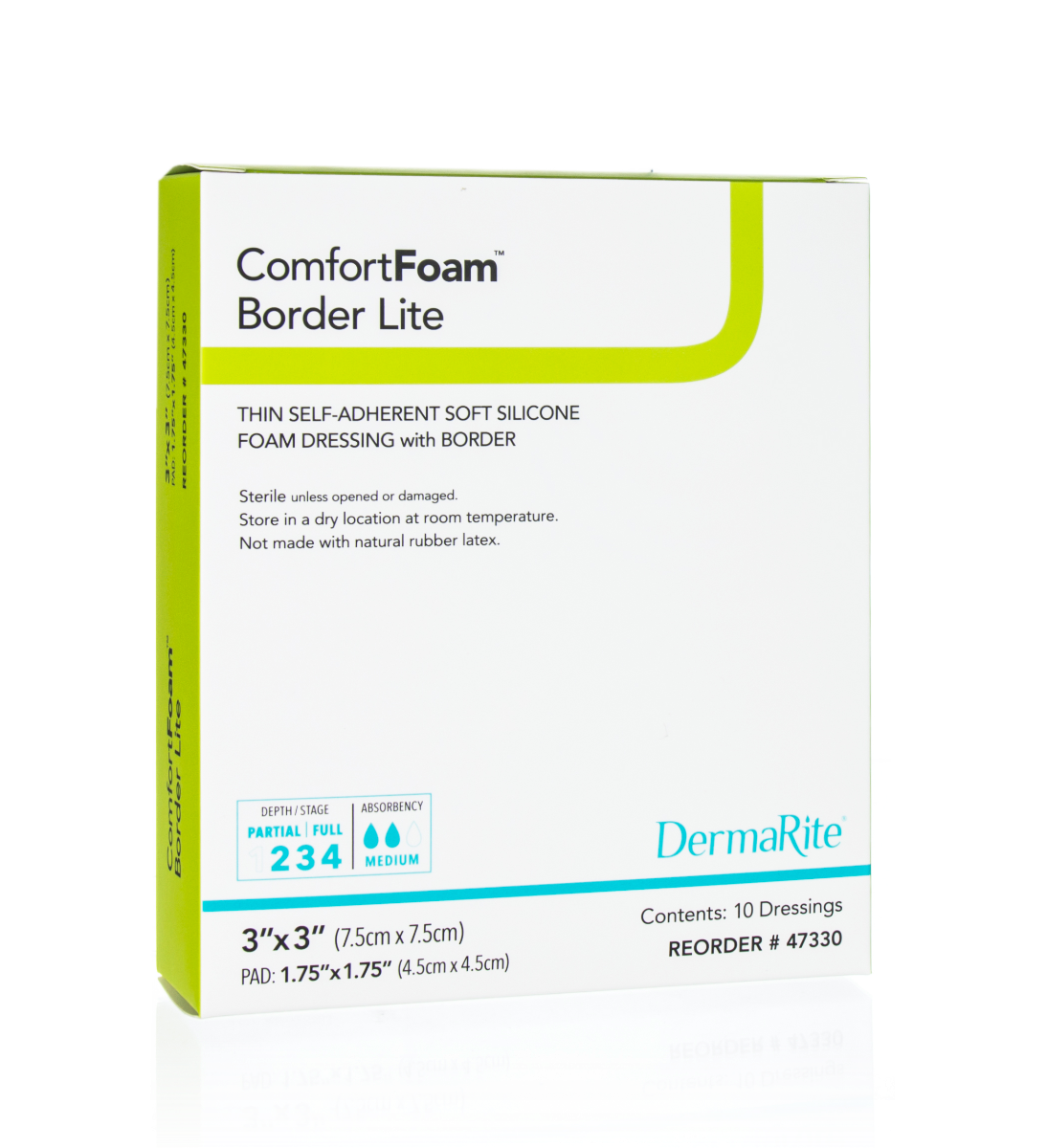 ComfortFoam Border Lite Thin Bordered Foam Wound Dressing With Soft Silicone Adhesive