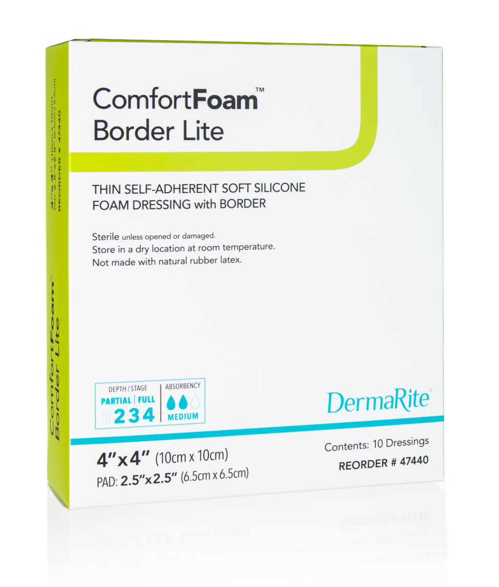ComfortFoam Border Lite Thin Bordered Foam Wound Dressing With Soft Silicone Adhesive