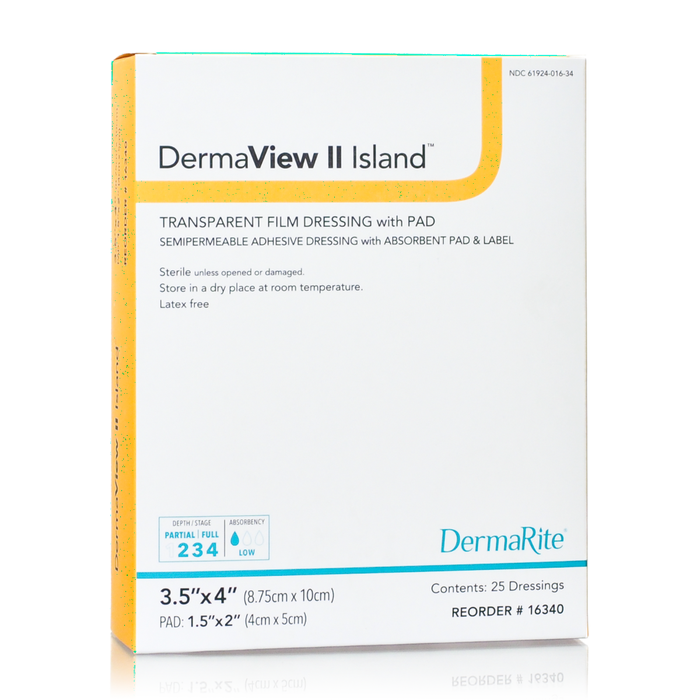 Dermaview DermaView II Island Transparent Film Wound Dressing with Non-Adherent ...