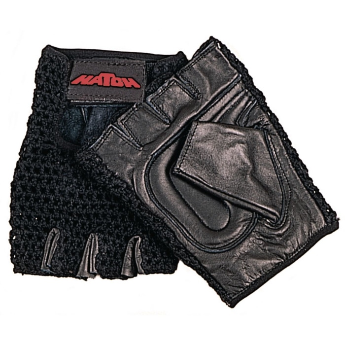 Hatch Wheelchair Gloves - black, leather palm, Mesh Back, Large For Sale