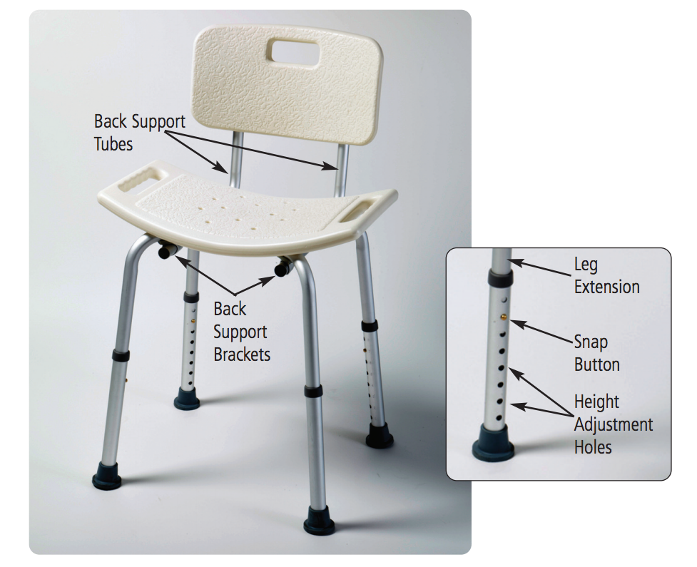 Homecraft Shower Chair with Back | Safe Bathroom Chair