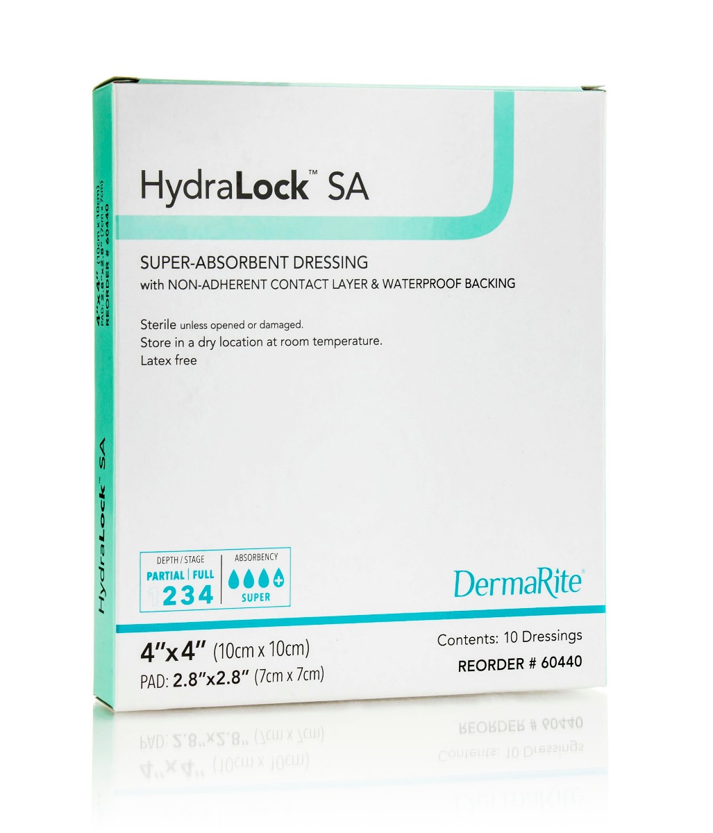 HydraLock SA Super-Absorbent Wound Dressing with Non-Adherent Contact Surface and Waterproof Backing