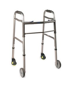 Invacare Blue-Release Walker with Wheels and Courtside Glides