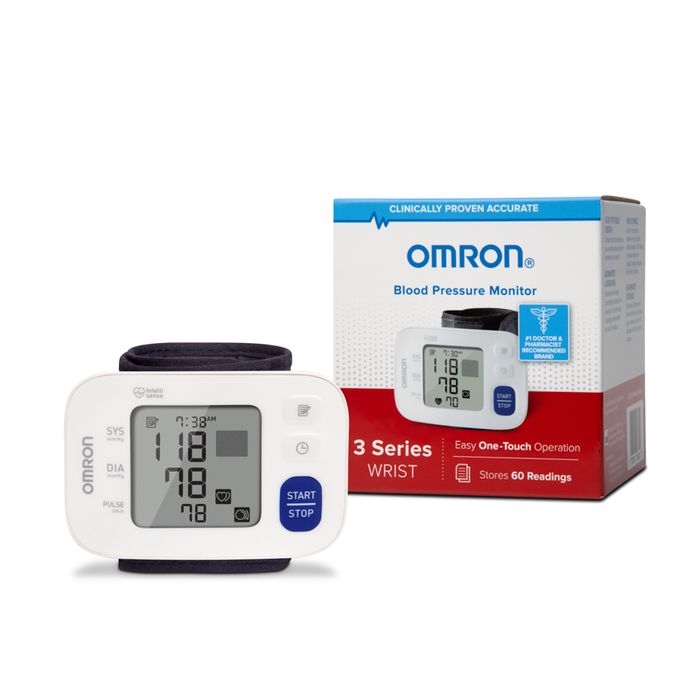 OMRON 3 Series Wrist Blood Pressure Monitor, 60 Accurate BP Readings