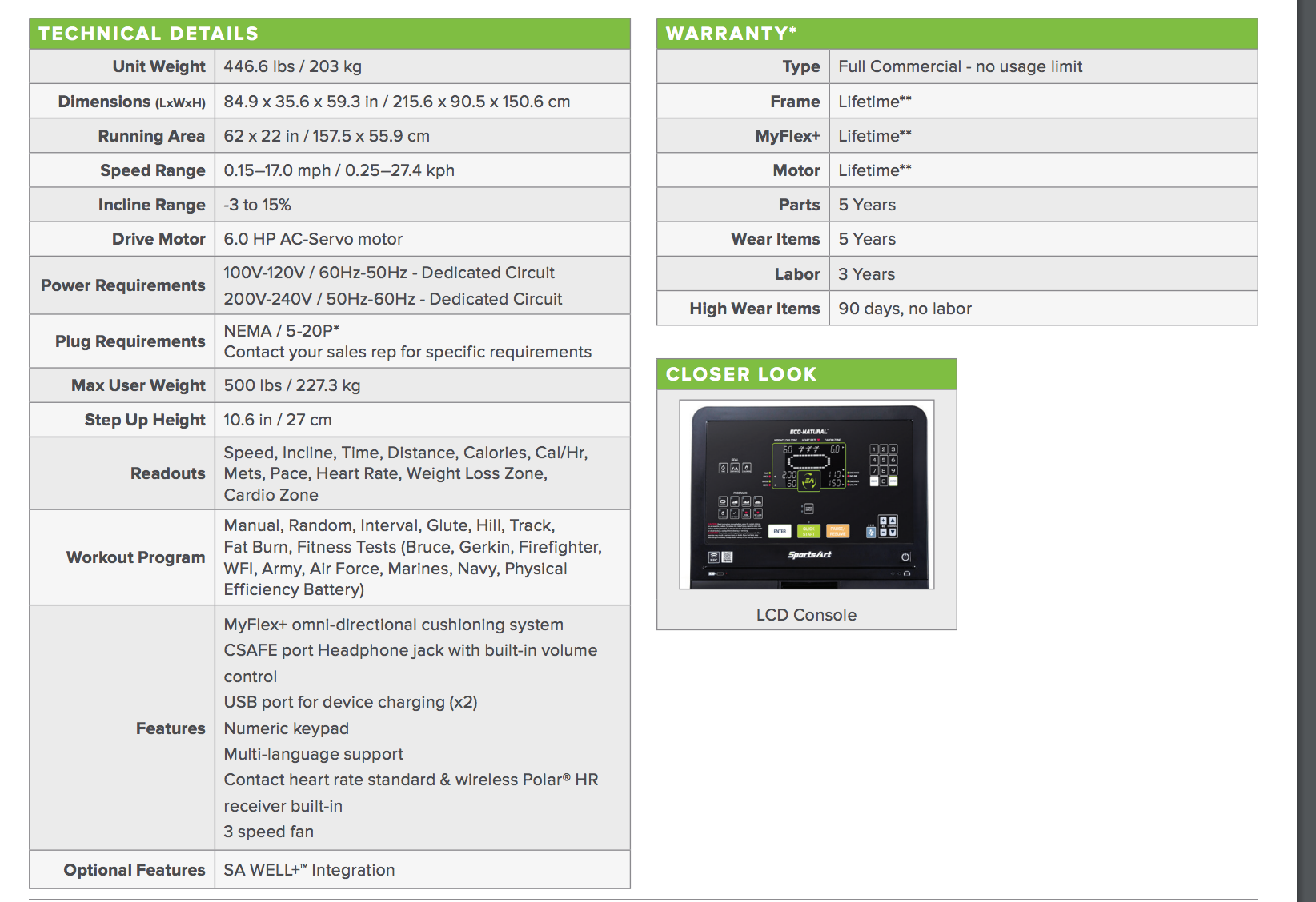 Status Eco Natural Treadmill