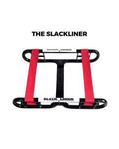 Slackliner with red straps