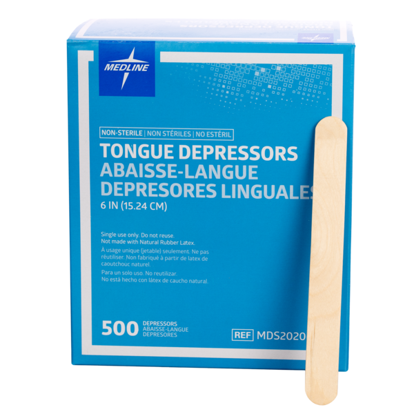 Non-Sterile Tongue Depressors, Wood, 6, 500/Box