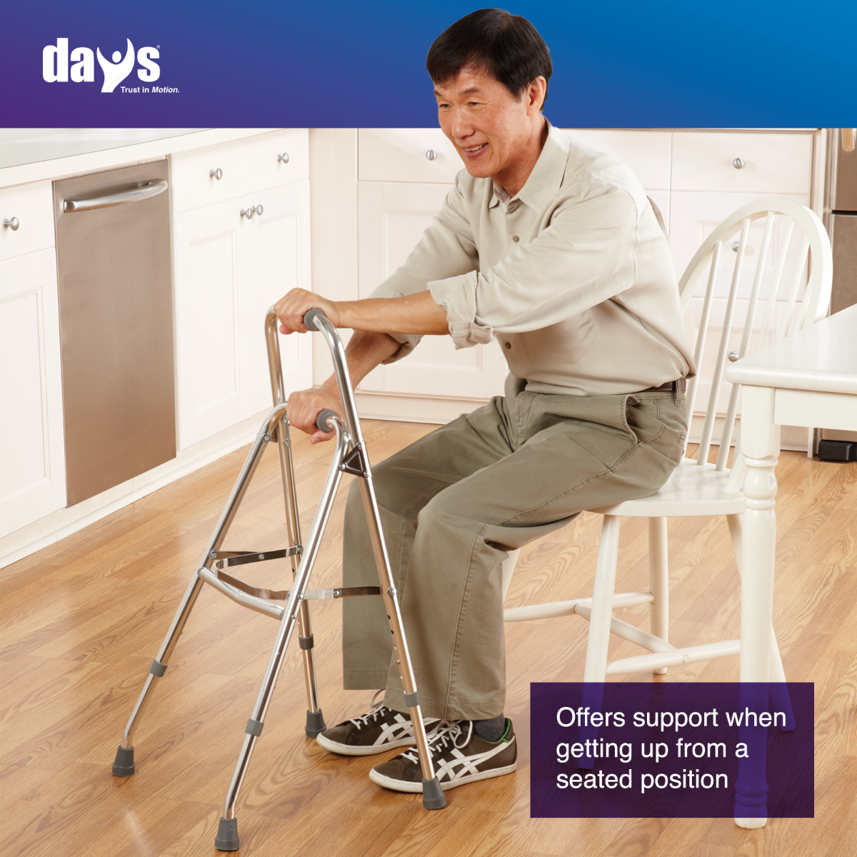 Days Folding Hemi Walker - Efficient One-Handed Mobility Aid