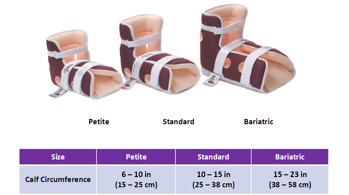 HEELIFT Fitting Guide for Petite, Standard, and Bariatric sizes