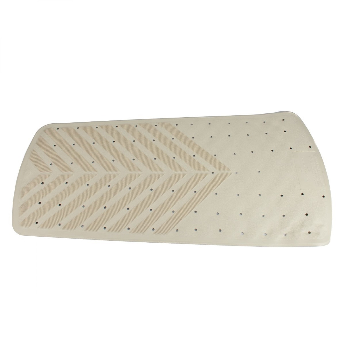 Non-slip off white bathmat by Homecraft with chevron patterened non-slip grips