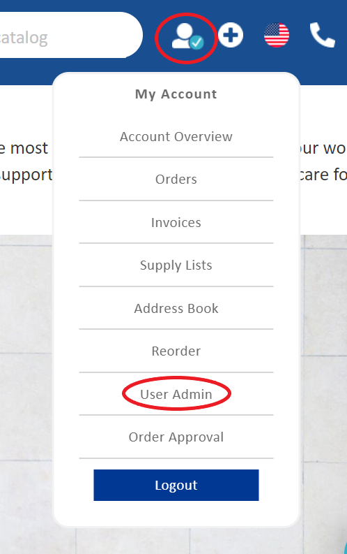 user admin settings