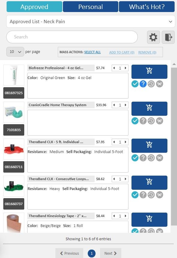 approved items