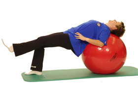 Exercise Ball Bridge Knee Extension