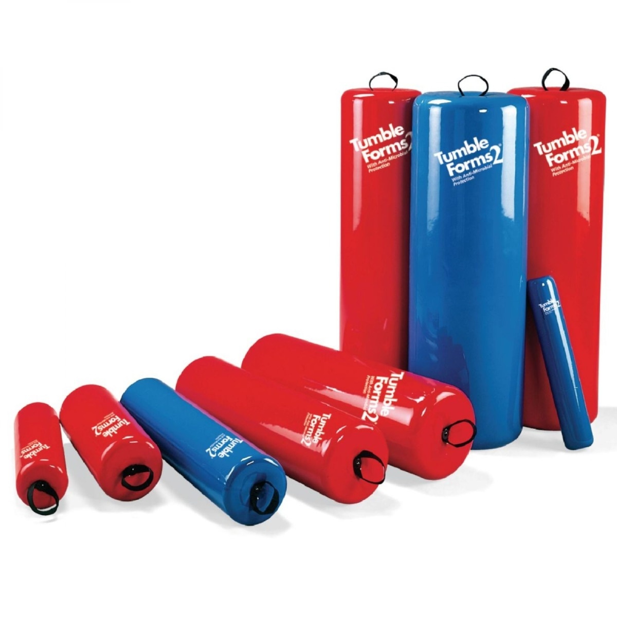 Therapy rolls in variety of sizes and in two different colors: red and blue.