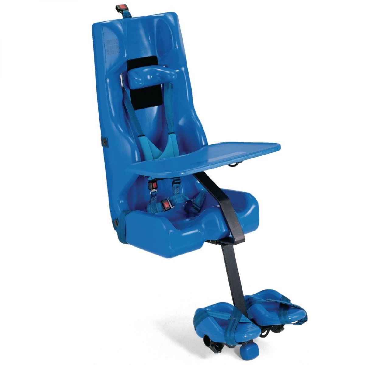 blue chair with tray