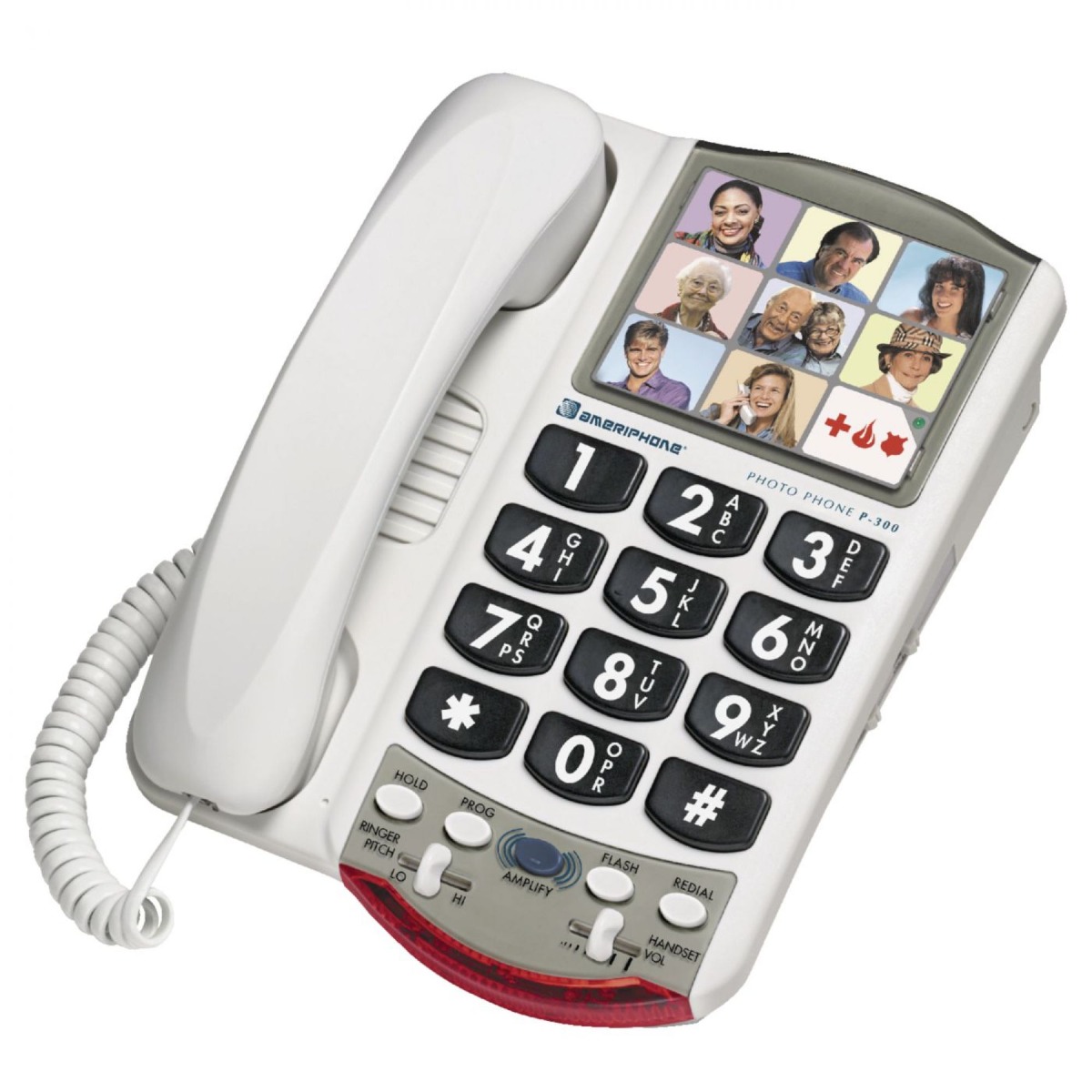 Photo phone with large numbers and pictures at top