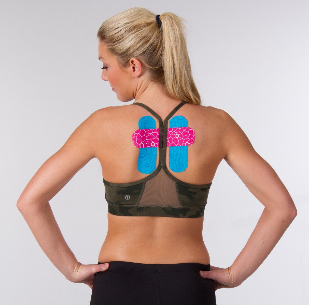 person with kinesio tape