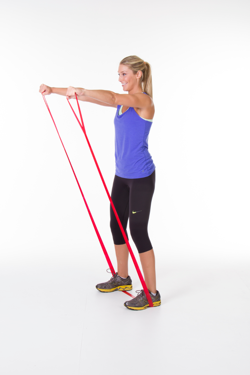 resistance band being used by woman