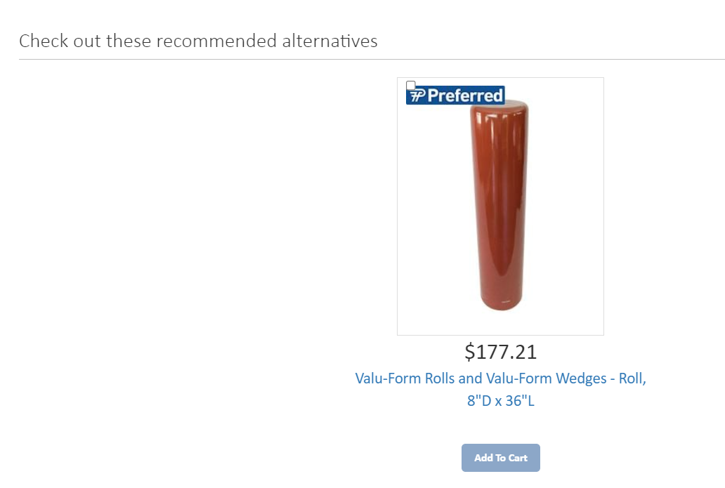 Performance Health product page image that shows the pop-up box that appears after you click Shop Similar Products on a product page