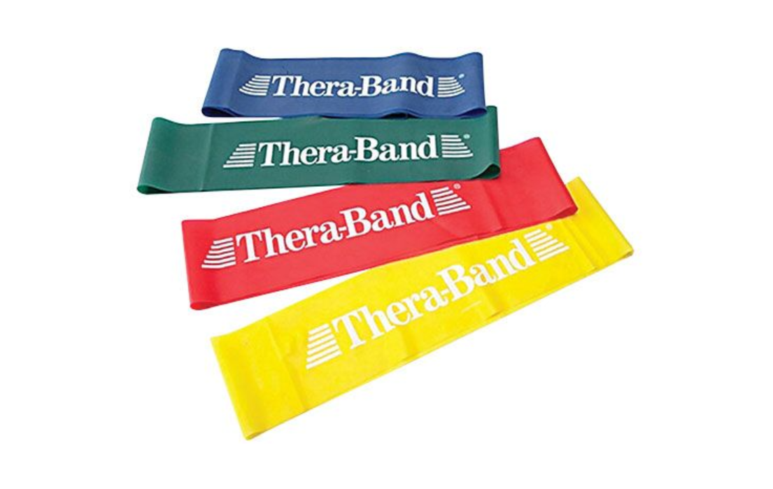 4 TheraBand Professional loop bands in varying resistance