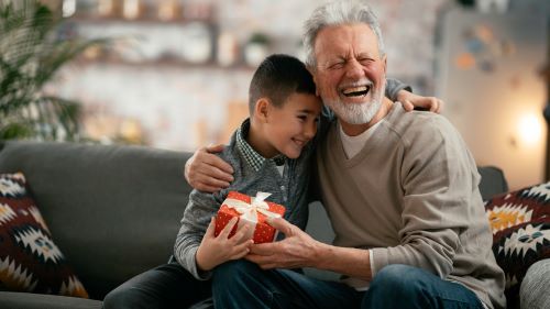 grandpa hugging boy