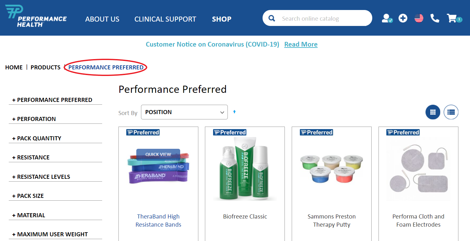 performance preferred page