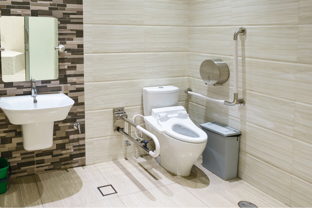 bathroom with aids