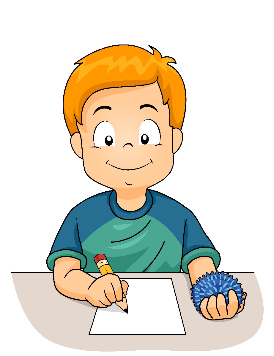 cartoon boy writing