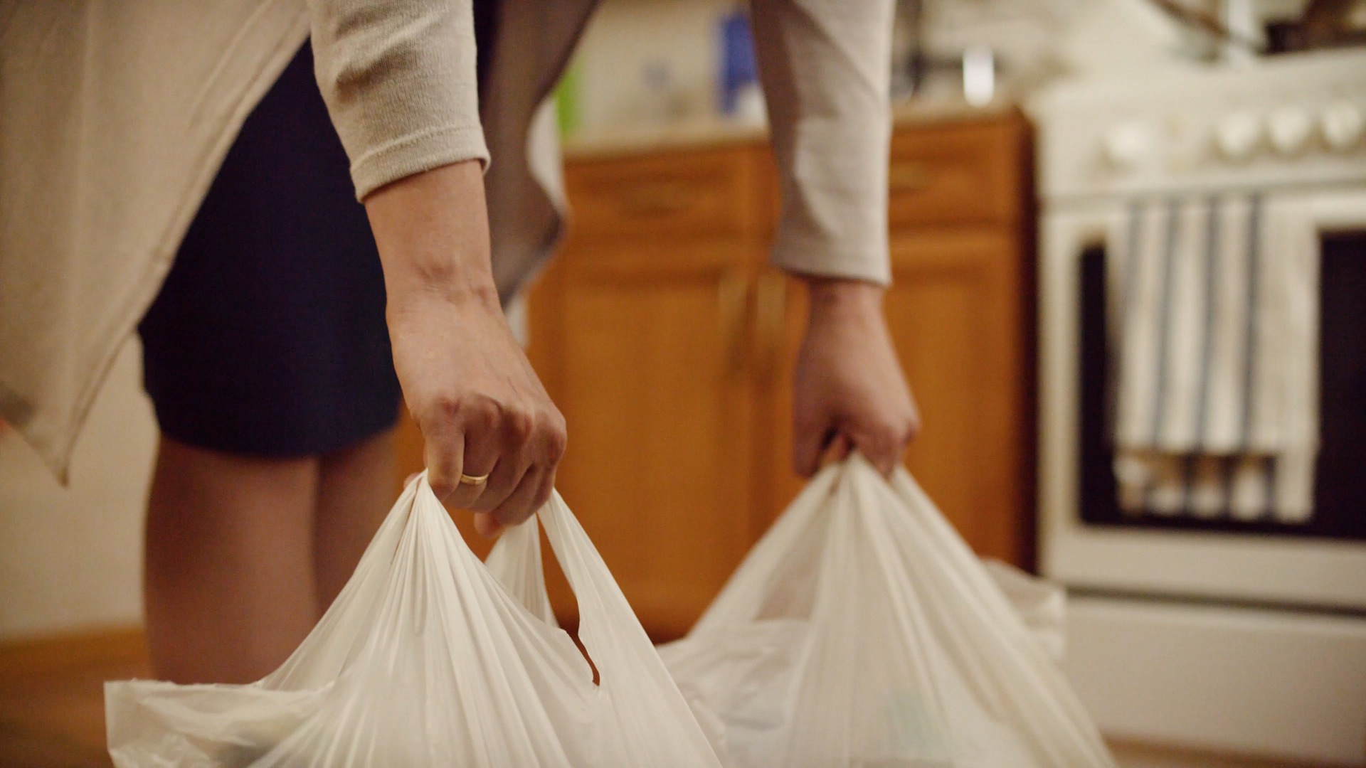 carrying grocery bags