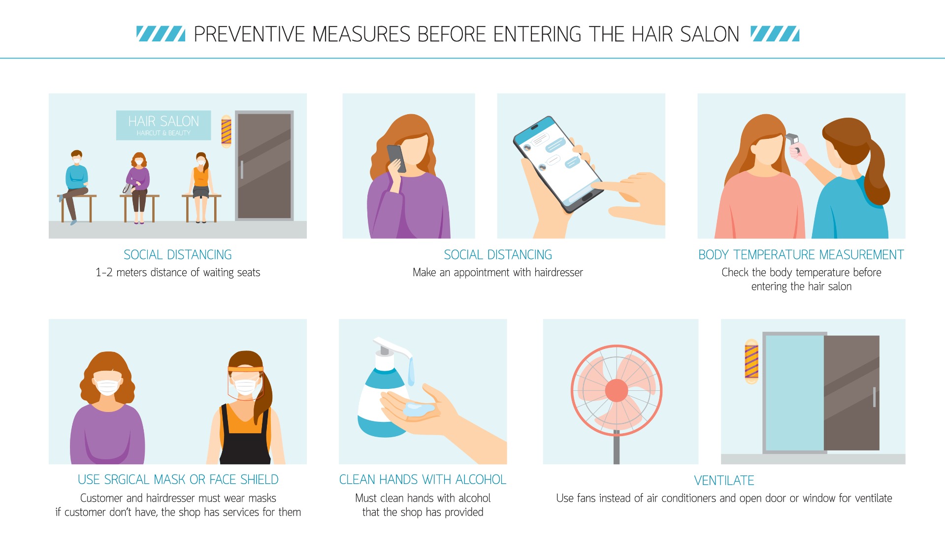 preventive measures before entering the hair salon