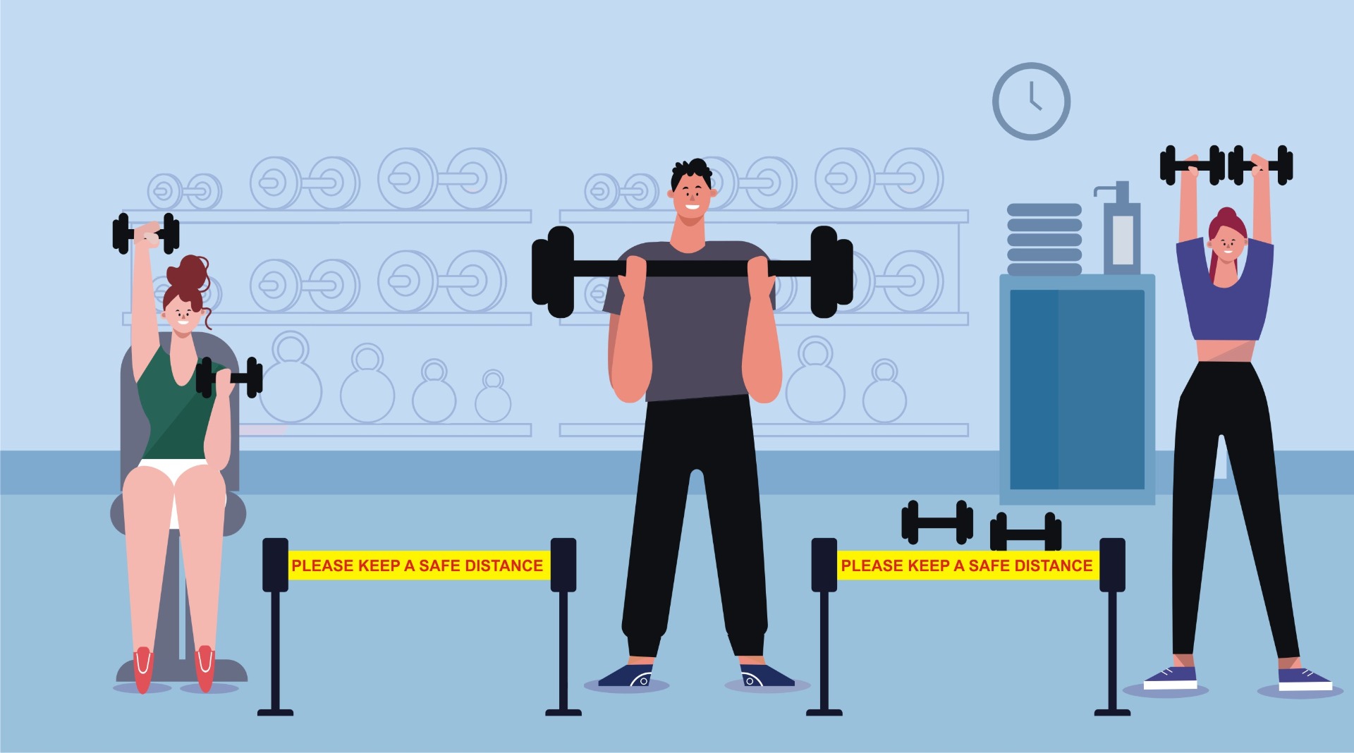 working out cartoon